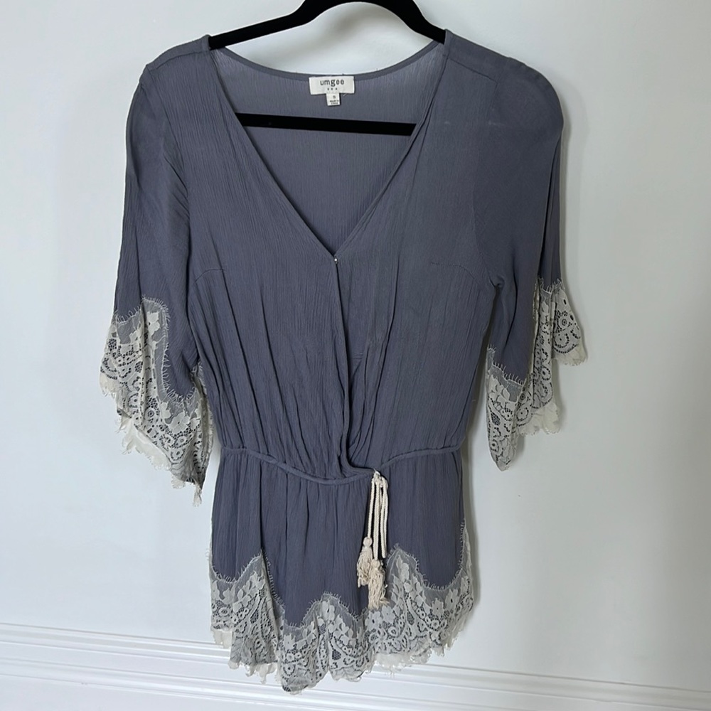 Umgee Romper with lace detail
